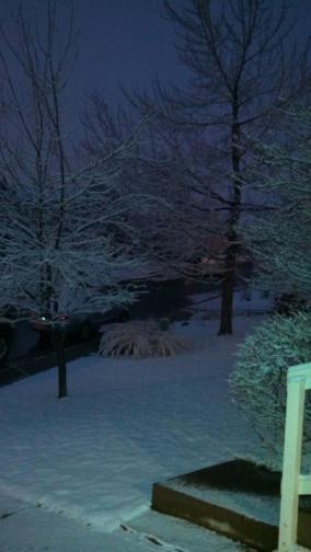 I had a pleasant walk/jog while it was snowing today.