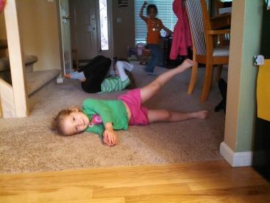 We even inspired the youngest child to do the workouts with us!